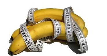 Banana and centimeter as imitation of penis growth